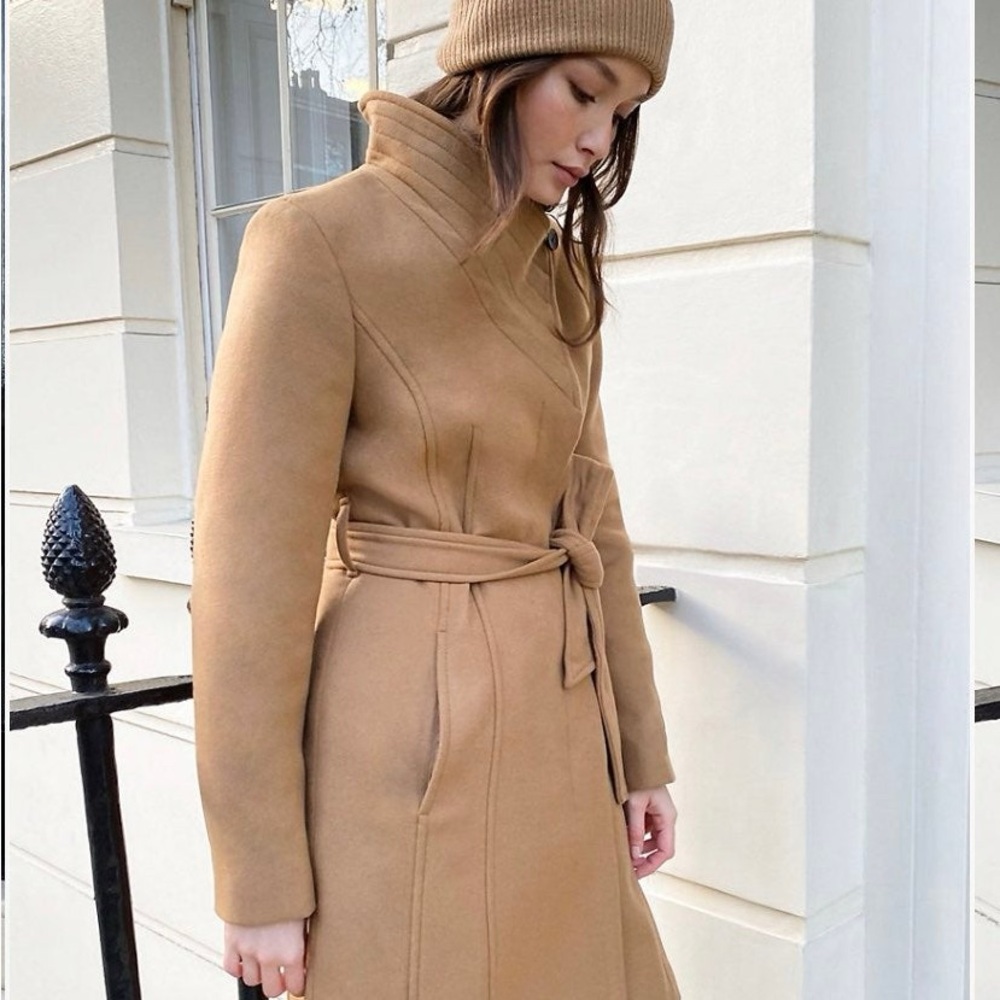 Babaton Tan Wool Coat